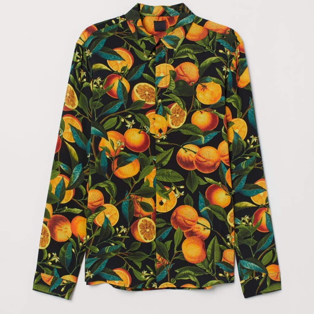 H&M Orange Button Down